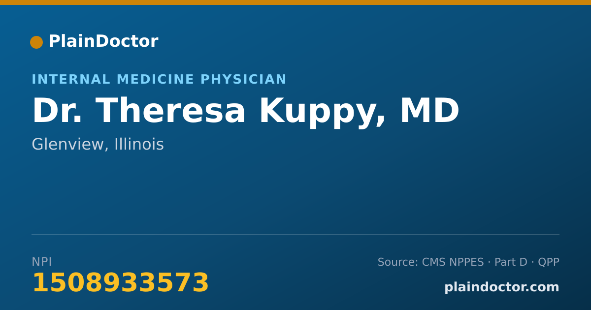 Shareable card for Theresa Kuppy, MD - Internal Medicine Physician, Glenview, IL