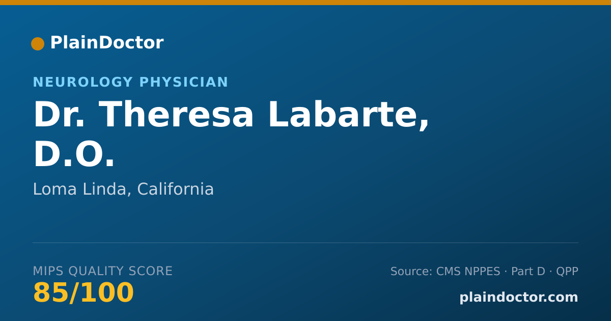 Shareable card for Theresa Labarte, D.O. - Neurology Physician, Loma Linda, CA