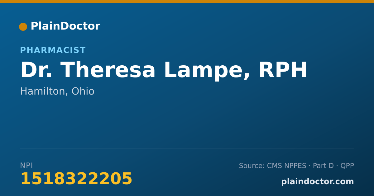 Shareable card for Theresa Lampe, RPH - Pharmacist, Hamilton, OH