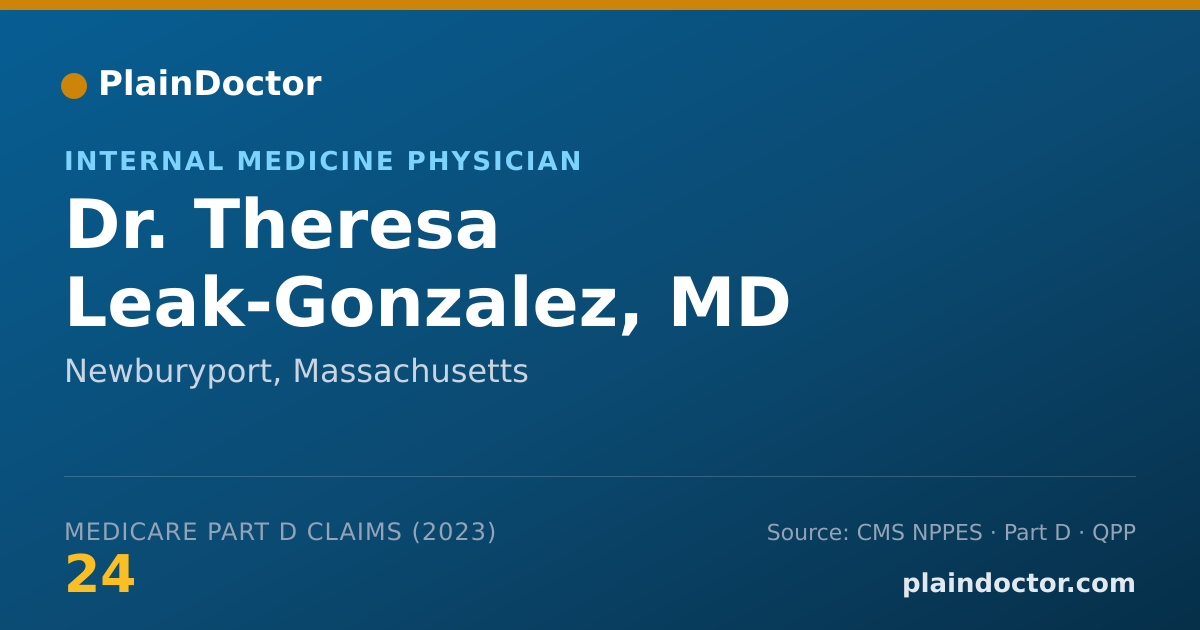 Shareable card for Theresa Leak-Gonzalez, MD - Internal Medicine Physician, Newburyport, MA