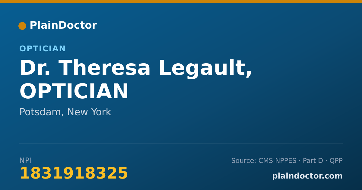 Shareable card for Theresa Legault, OPTICIAN - Optician, Potsdam, NY