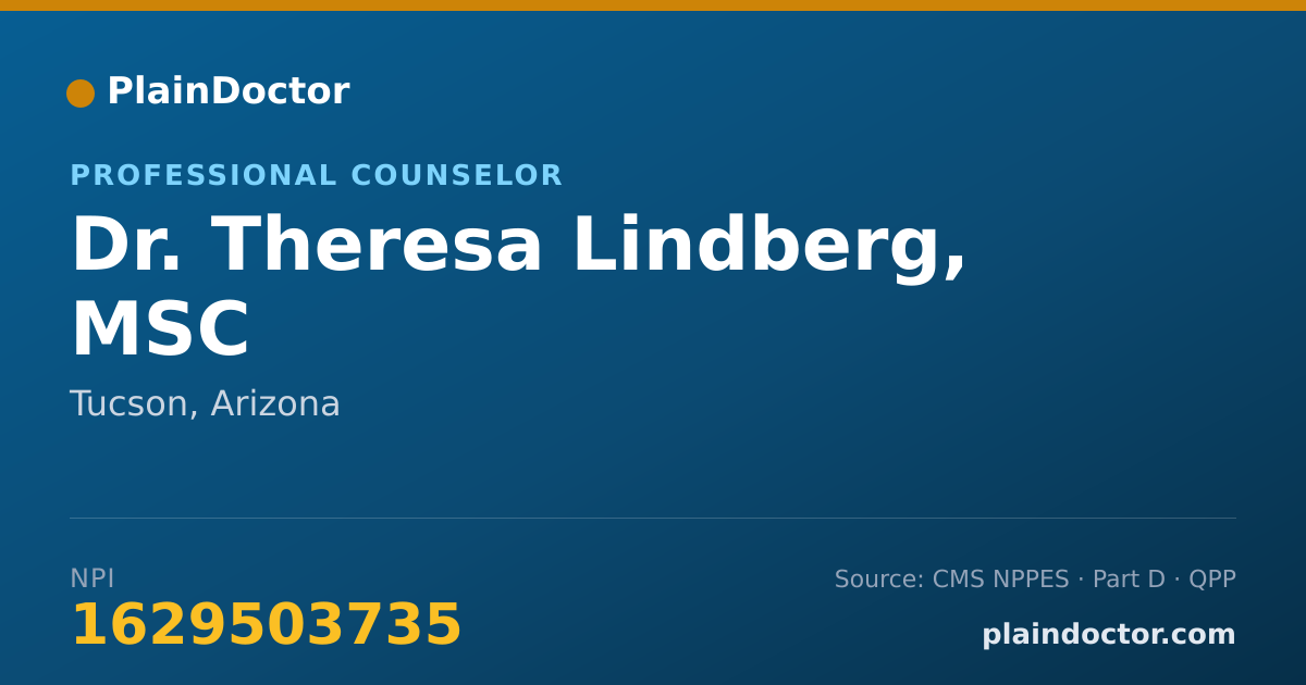 Shareable card for Theresa Lindberg, MSC - Professional Counselor, Tucson, AZ