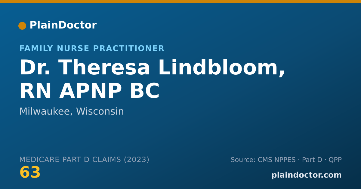 Shareable card for Theresa Lindbloom, RN APNP BC - Family Nurse Practitioner, Milwaukee, WI
