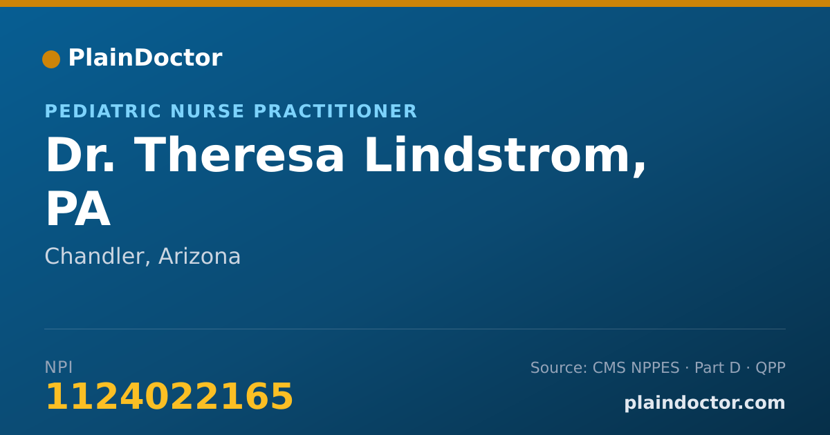 Shareable card for Theresa Lindstrom, PA - Pediatric Nurse Practitioner, Chandler, AZ