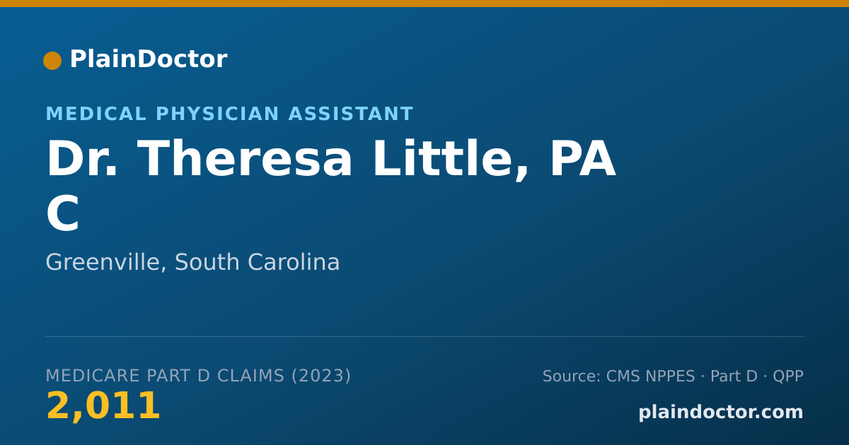 Shareable card for Theresa Little, PA C - Medical Physician Assistant, Greenville, SC