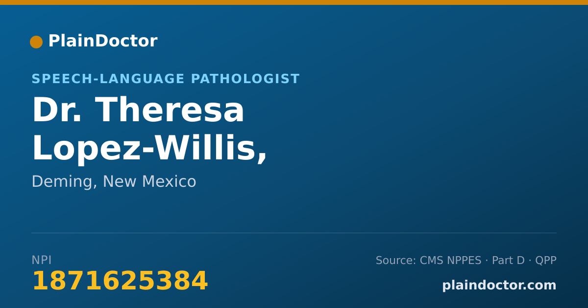 Shareable card for Theresa Lopez-Willis, M.S.,CCC-SLP - Speech-Language Pathologist, Deming, NM