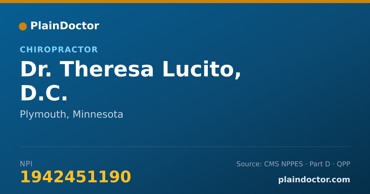 Shareable card for Theresa Lucito, D.C. - Chiropractor, Plymouth, MN