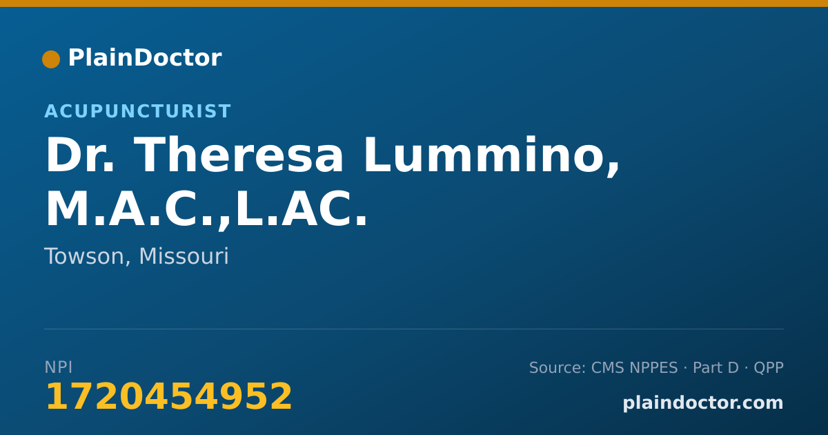 Shareable card for Theresa Lummino, M.A.C.,L.AC. - Acupuncturist, Towson, MO