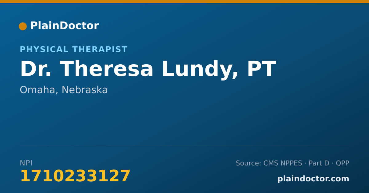 Shareable card for Theresa Lundy, PT - Physical Therapist, Omaha, NE