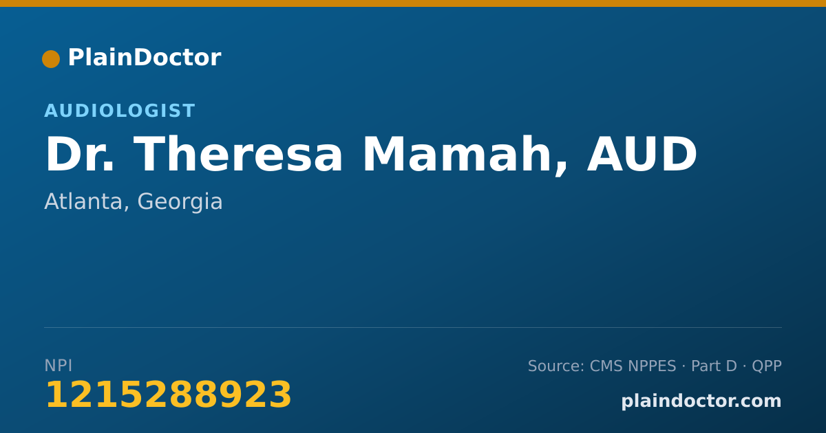 Shareable card for Theresa Mamah, AUD - Audiologist, Atlanta, GA