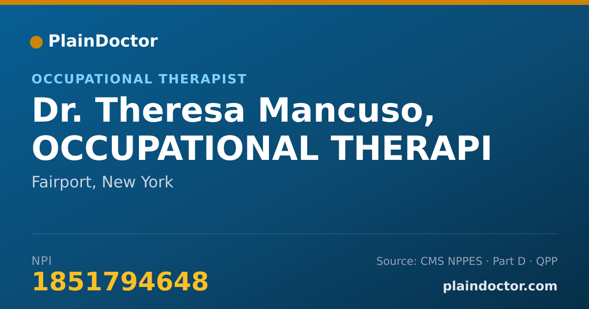 Shareable card for Theresa Mancuso, OCCUPATIONAL THERAPI - Occupational Therapist, Fairport, NY
