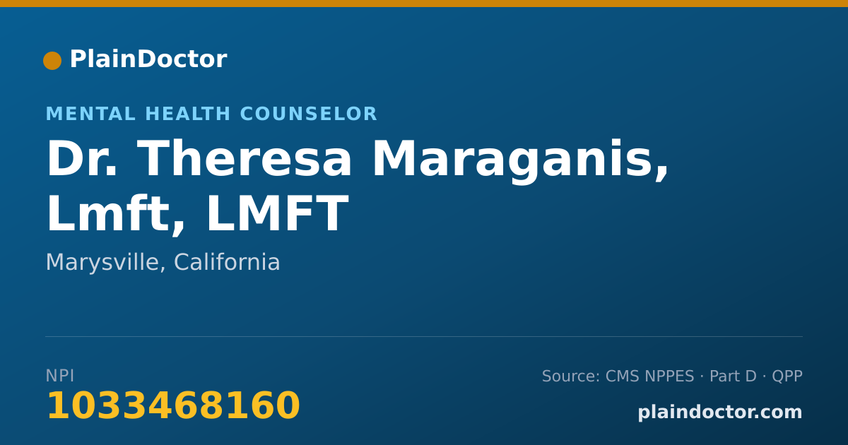 Shareable card for Theresa Maraganis, Lmft, LMFT - Mental Health Counselor, Marysville, CA
