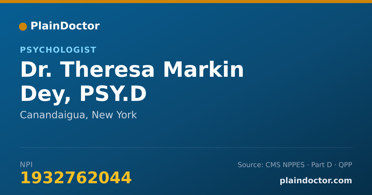 Shareable card for Theresa Markin Dey, PSY.D - Psychologist, Canandaigua, NY