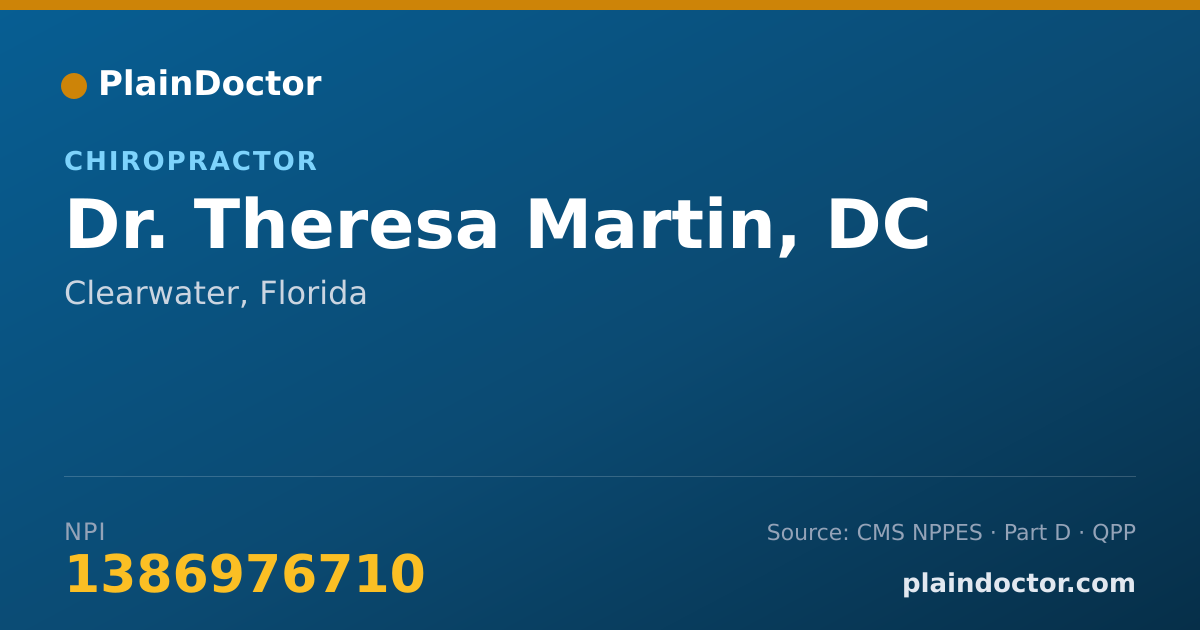 Shareable card for Theresa Martin, DC - Chiropractor, Clearwater, FL