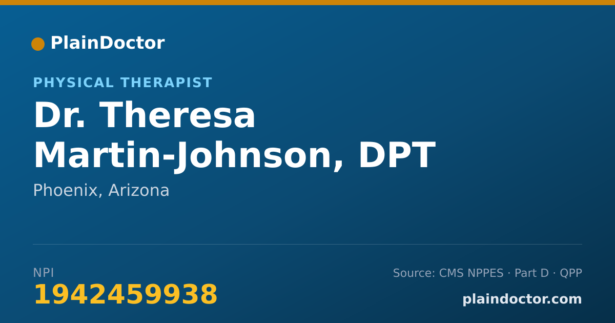 Shareable card for Theresa Martin-Johnson, DPT - Physical Therapist, Phoenix, AZ