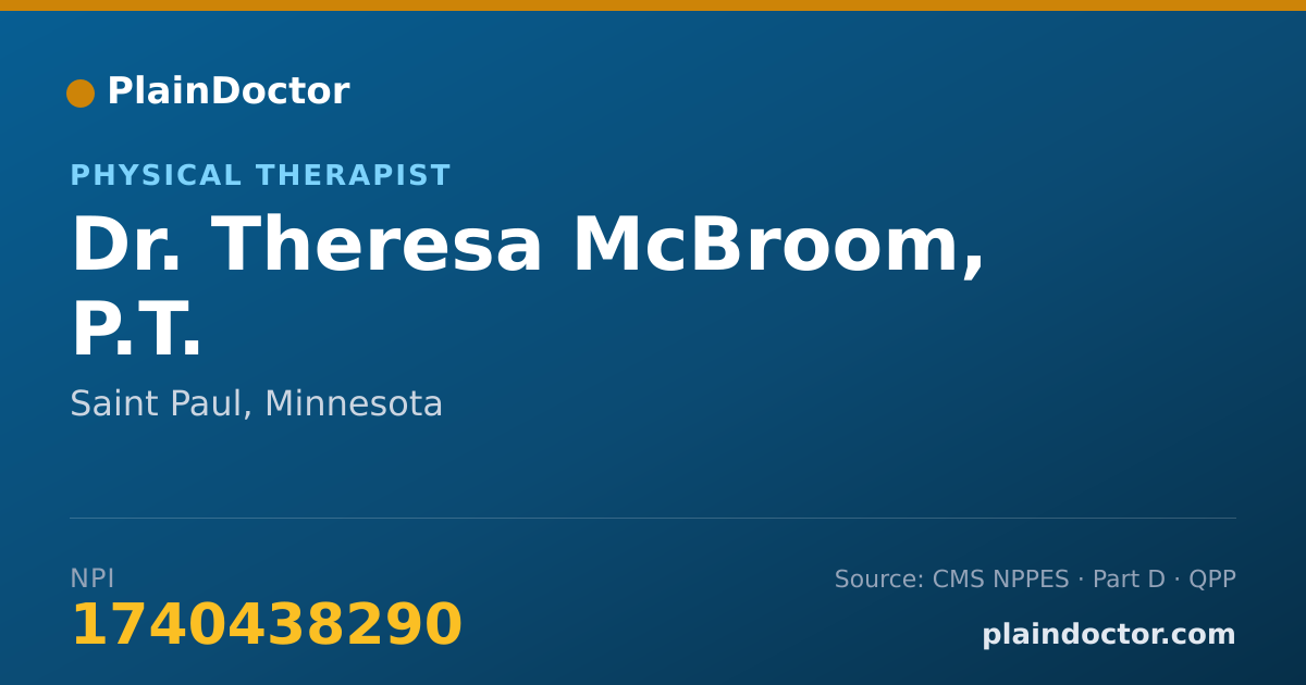Shareable card for Theresa McBroom, P.T. - Physical Therapist, Saint Paul, MN