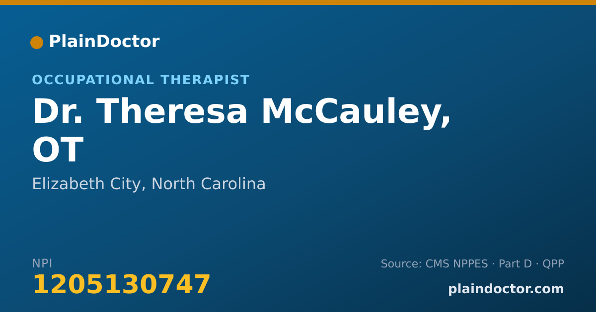 Shareable card for Theresa McCauley, OT - Occupational Therapist, Elizabeth City, NC
