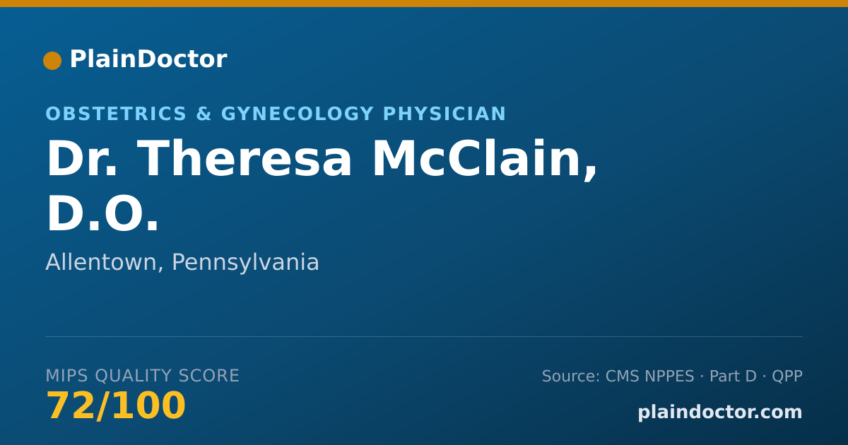 Shareable card for Theresa McClain, D.O. - Obstetrics & Gynecology Physician, Allentown, PA