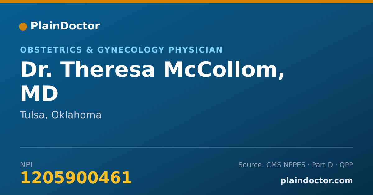 Shareable card for Theresa McCollom, MD - Obstetrics & Gynecology Physician, Tulsa, OK
