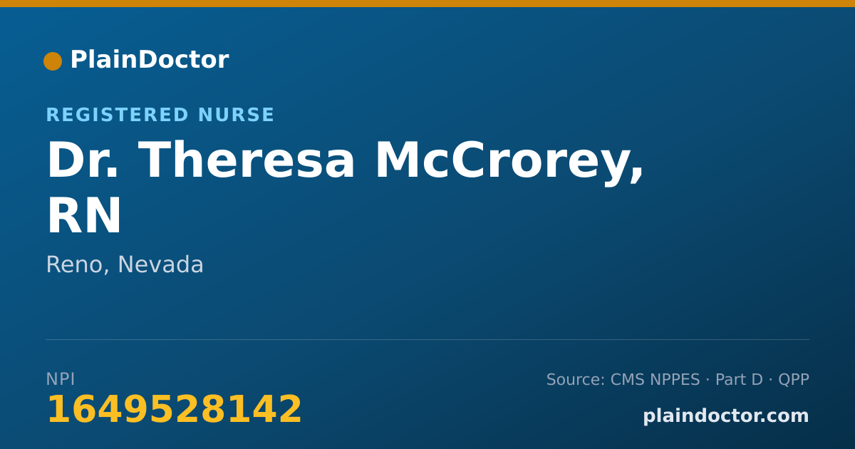 Shareable card for Theresa McCrorey, RN - Registered Nurse, Reno, NV