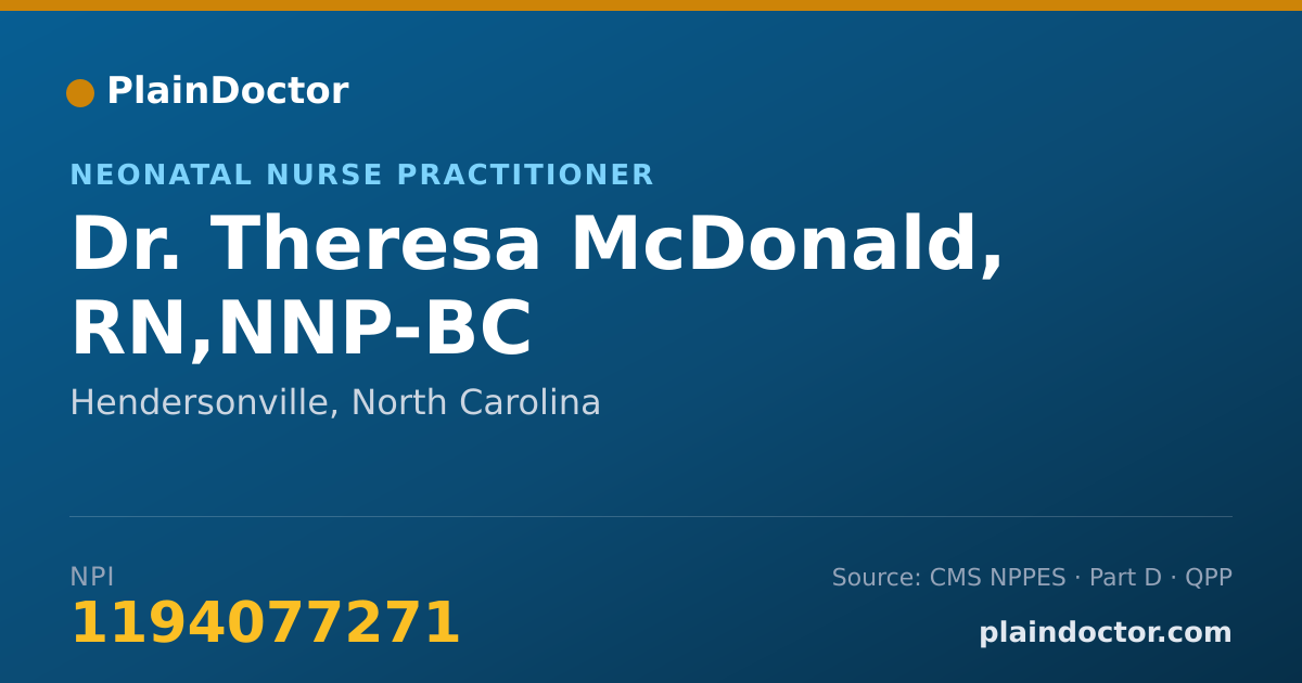 Shareable card for Theresa McDonald, RN,NNP-BC - Neonatal Nurse Practitioner, Hendersonville, NC