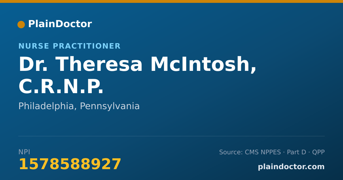 Shareable card for Theresa McIntosh, C.R.N.P. - Nurse Practitioner, Philadelphia, PA