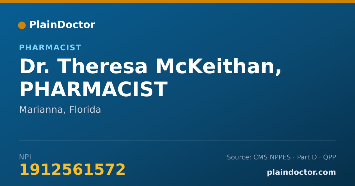 Shareable card for Theresa McKeithan, PHARMACIST - Pharmacist, Marianna, FL