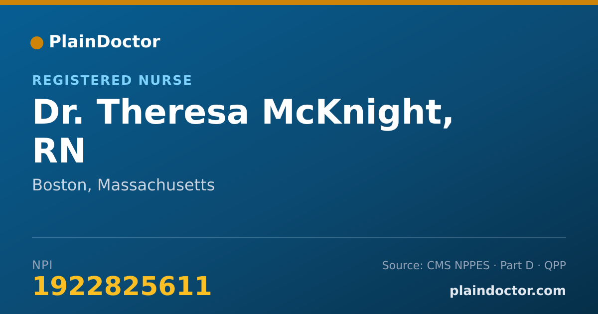 Shareable card for Theresa McKnight, RN - Registered Nurse, Boston, MA