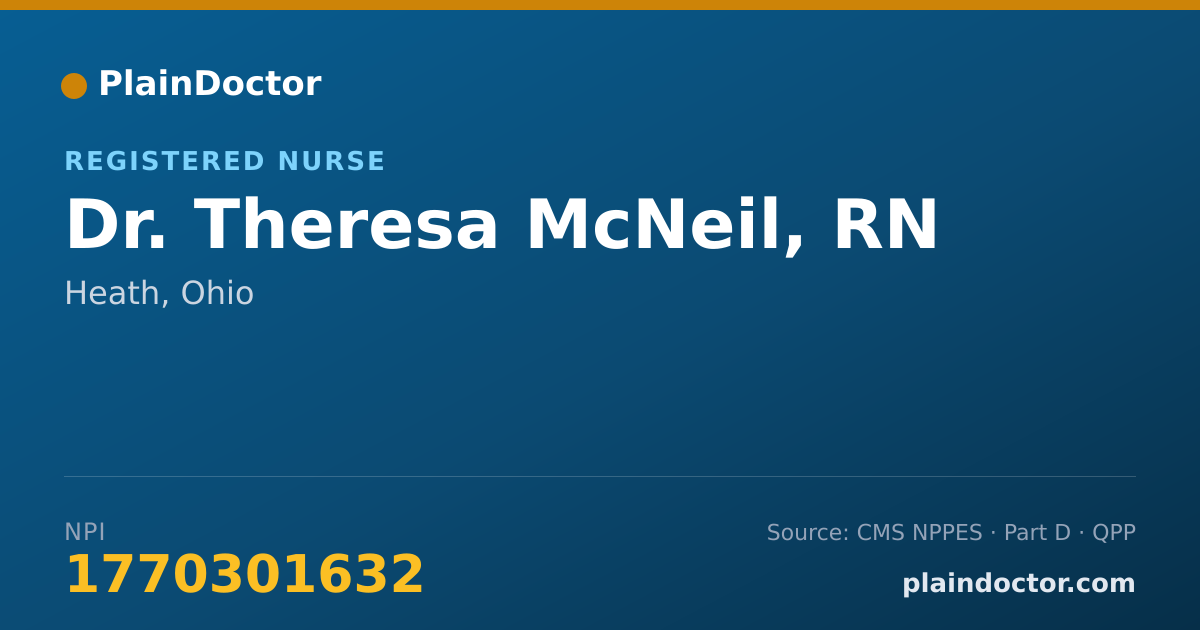 Shareable card for Theresa McNeil, RN - Registered Nurse, Heath, OH