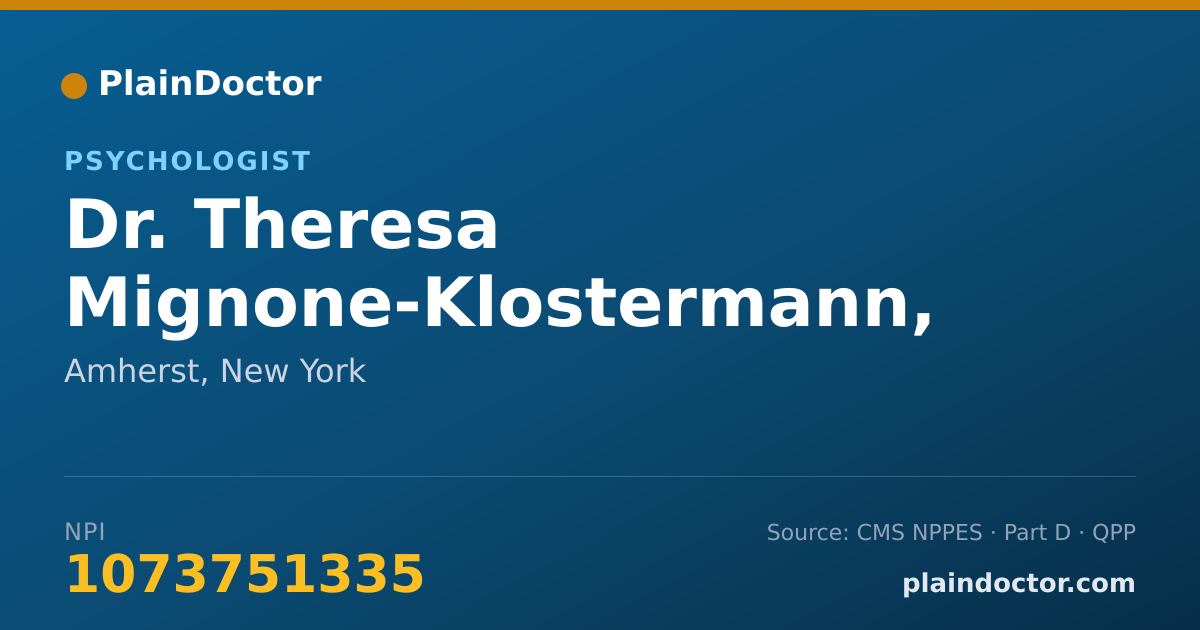 Shareable card for Theresa Mignone-Klostermann, PHD - Psychologist, Amherst, NY