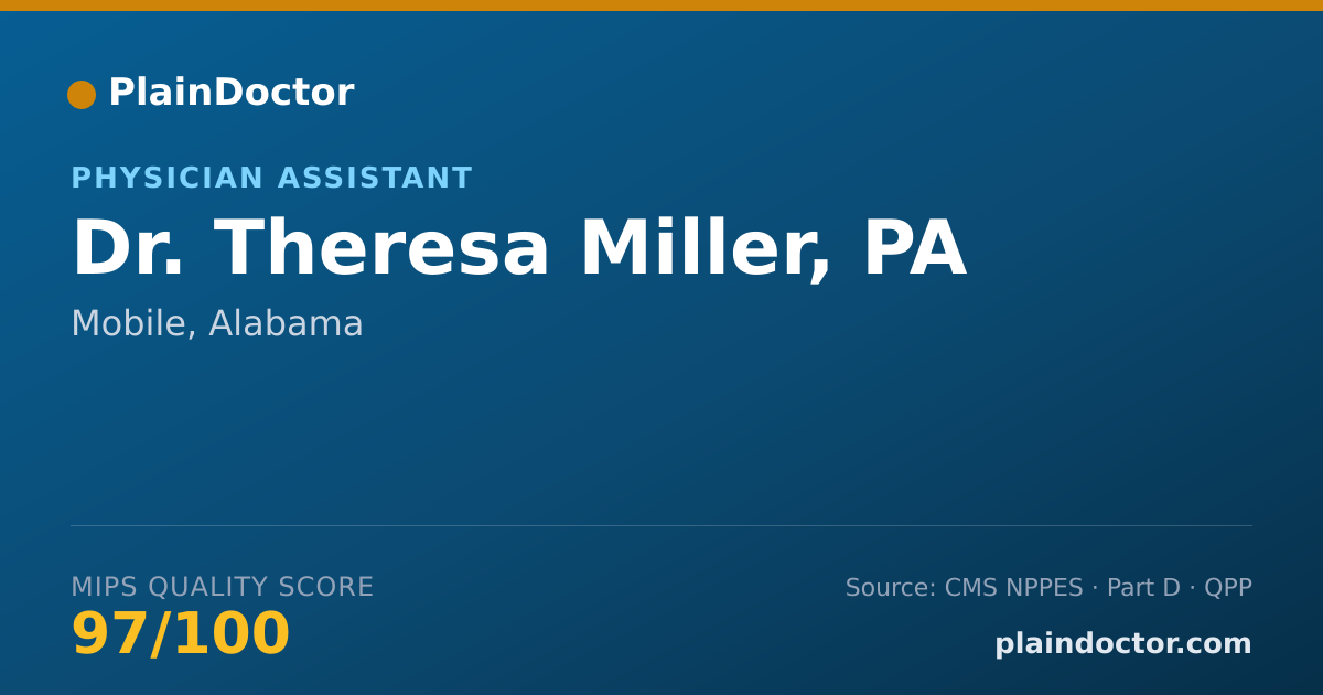 Shareable card for Theresa Miller, PA - Physician Assistant, Mobile, AL