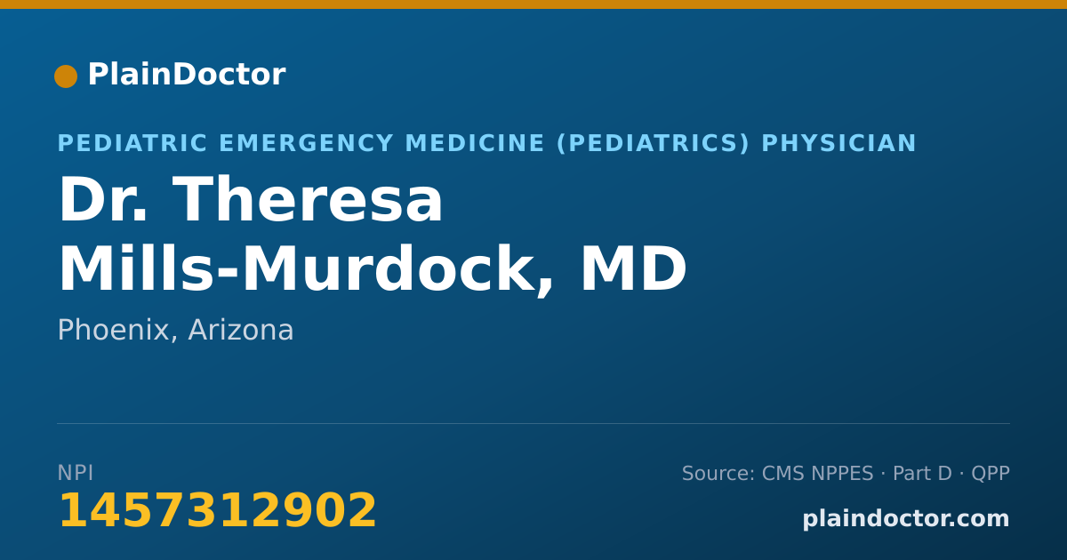 Shareable card for Theresa Mills-Murdock, MD - Pediatric Emergency Medicine (Pediatrics) Physician, Phoenix, AZ