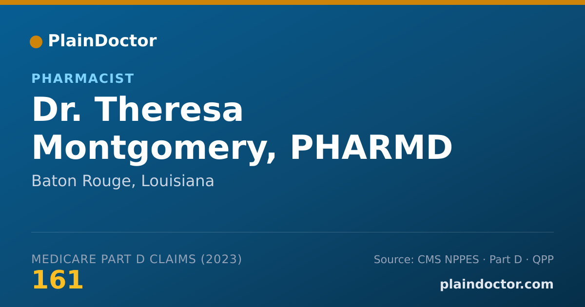 Shareable card for Theresa Montgomery, PHARMD - Pharmacist, Baton Rouge, LA
