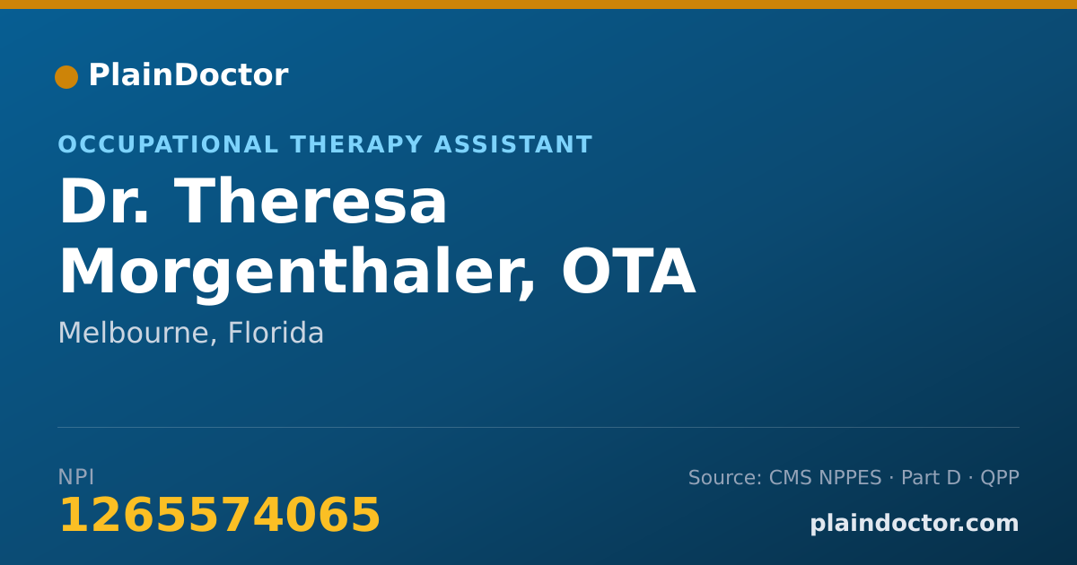 Shareable card for Theresa Morgenthaler, OTA - Occupational Therapy Assistant, Melbourne, FL