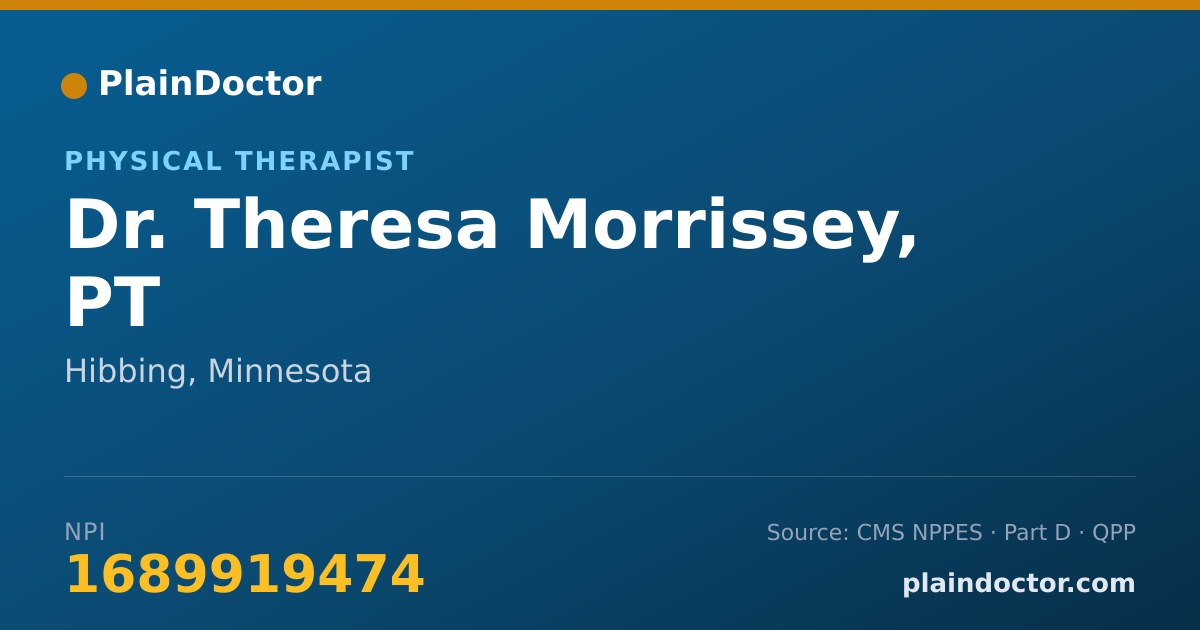 Shareable card for Theresa Morrissey, PT - Physical Therapist, Hibbing, MN