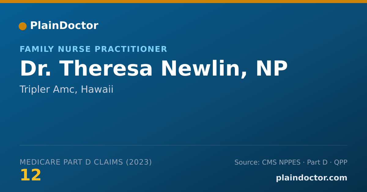 Shareable card for Theresa Newlin, NP - Family Nurse Practitioner, Tripler Amc, HI