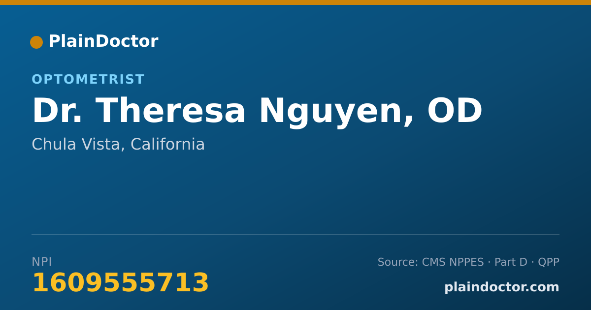 Shareable card for Theresa Nguyen, OD - Optometrist, Chula Vista, CA