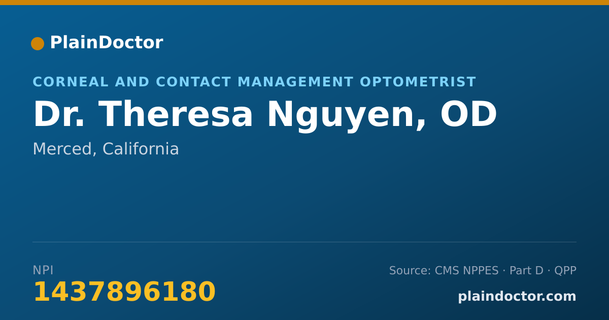 Shareable card for Theresa Nguyen, OD - Corneal and Contact Management Optometrist, Merced, CA