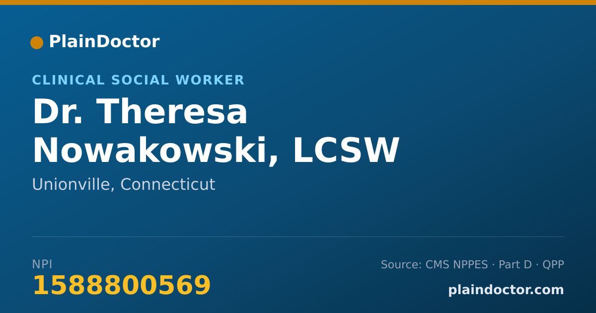 Shareable card for Theresa Nowakowski, LCSW - Clinical Social Worker, Unionville, CT