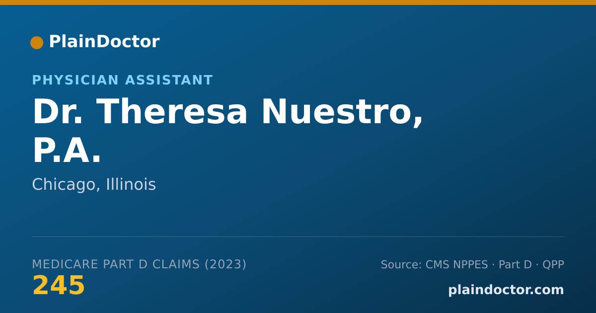 Shareable card for Theresa Nuestro, P.A. - Physician Assistant, Chicago, IL