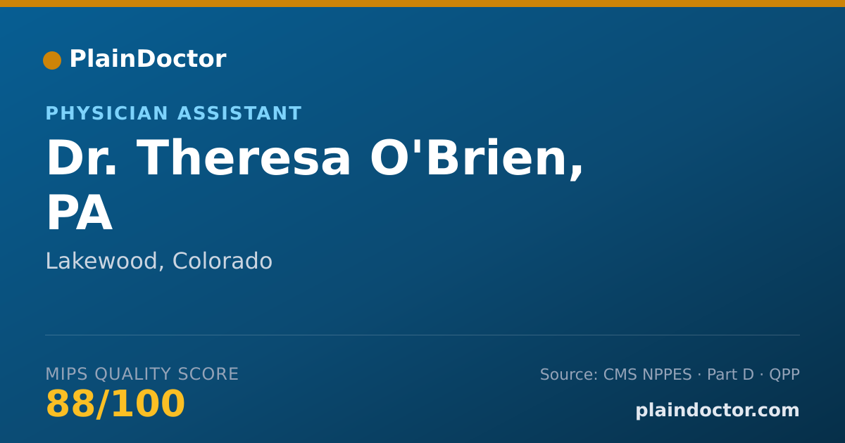 Shareable card for Theresa O'Brien, PA - Physician Assistant, Lakewood, CO