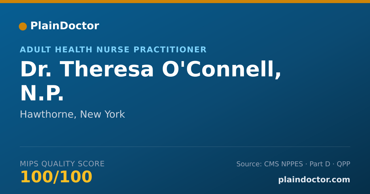Shareable card for Theresa O'Connell, N.P. - Adult Health Nurse Practitioner, Hawthorne, NY