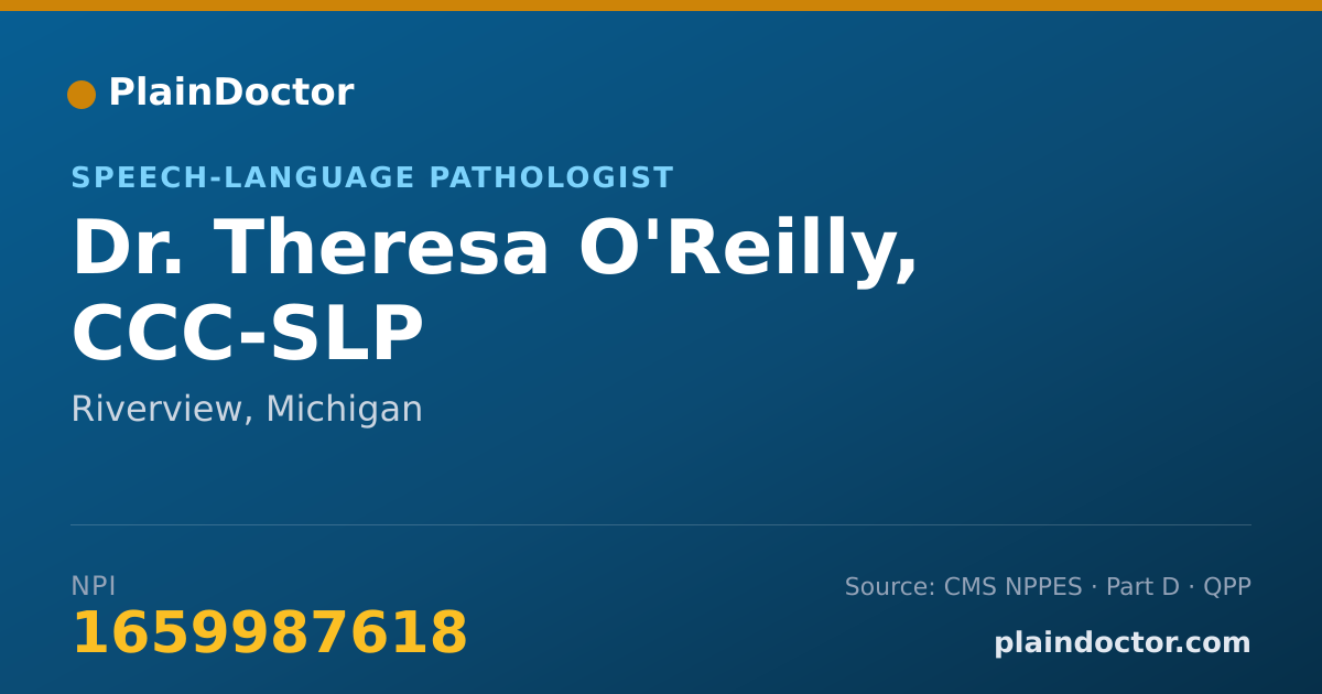 Shareable card for Theresa O'Reilly, CCC-SLP - Speech-Language Pathologist, Riverview, MI