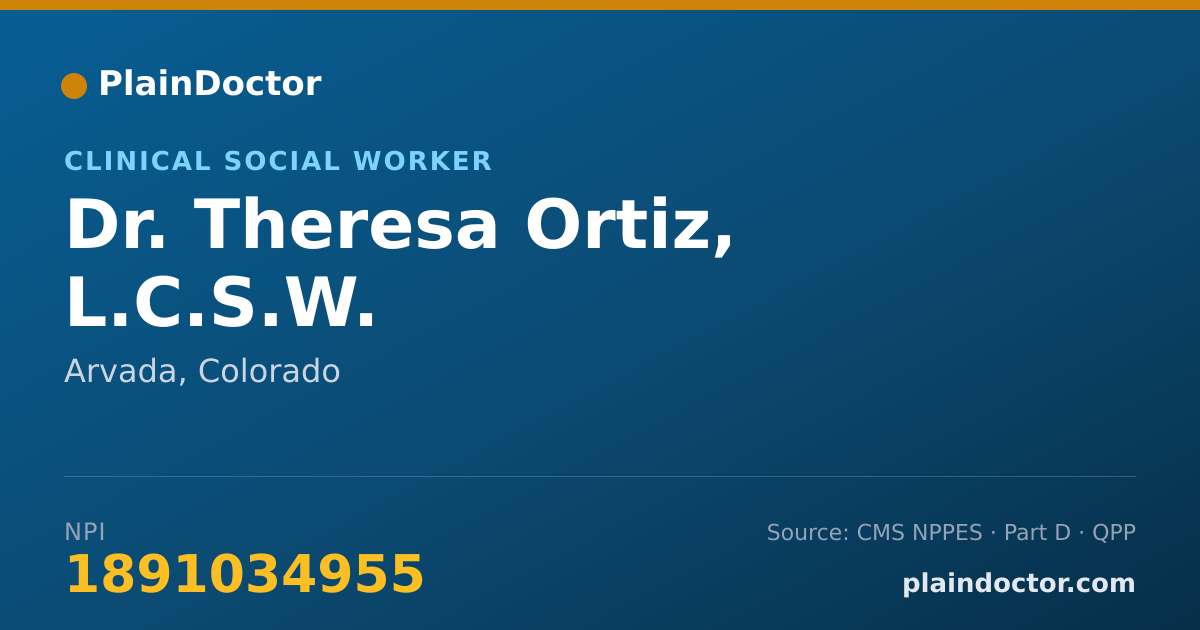 Shareable card for Theresa Ortiz, L.C.S.W. - Clinical Social Worker, Arvada, CO