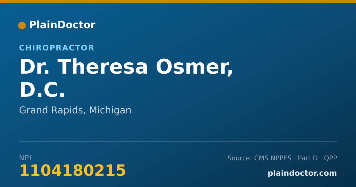 Shareable card for Theresa Osmer, D.C. - Chiropractor, Grand Rapids, MI