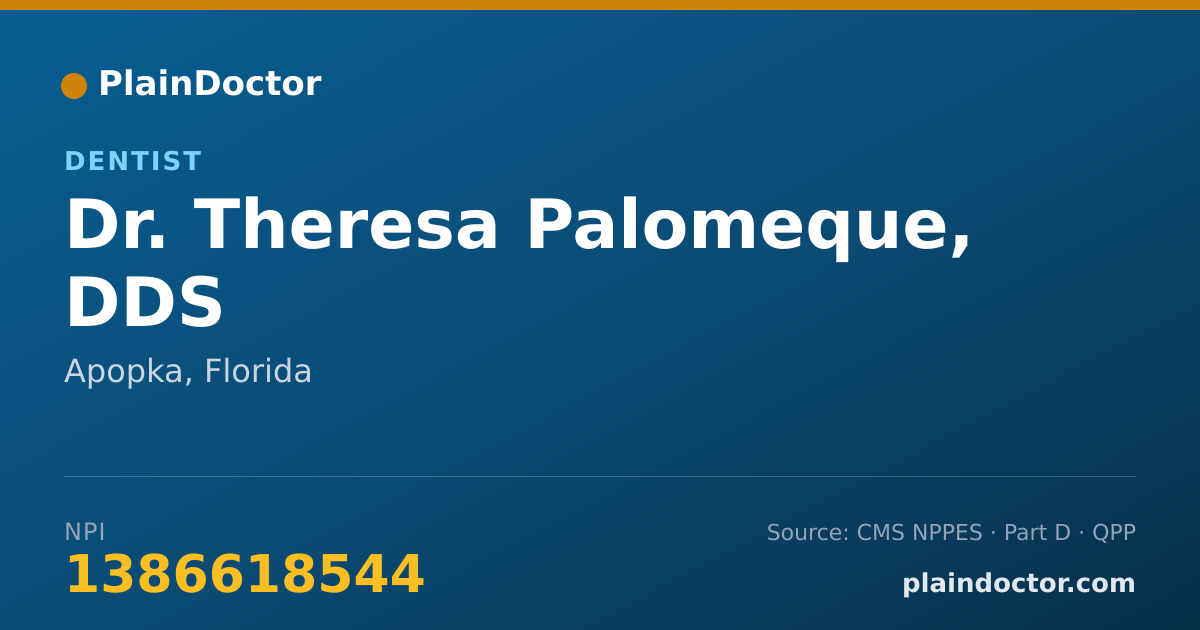 Shareable card for Theresa Palomeque, DDS - Dentist, Apopka, FL