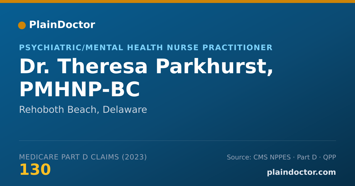 Shareable card for Theresa Parkhurst, PMHNP-BC - Psychiatric/Mental Health Nurse Practitioner, Rehoboth Beach, DE