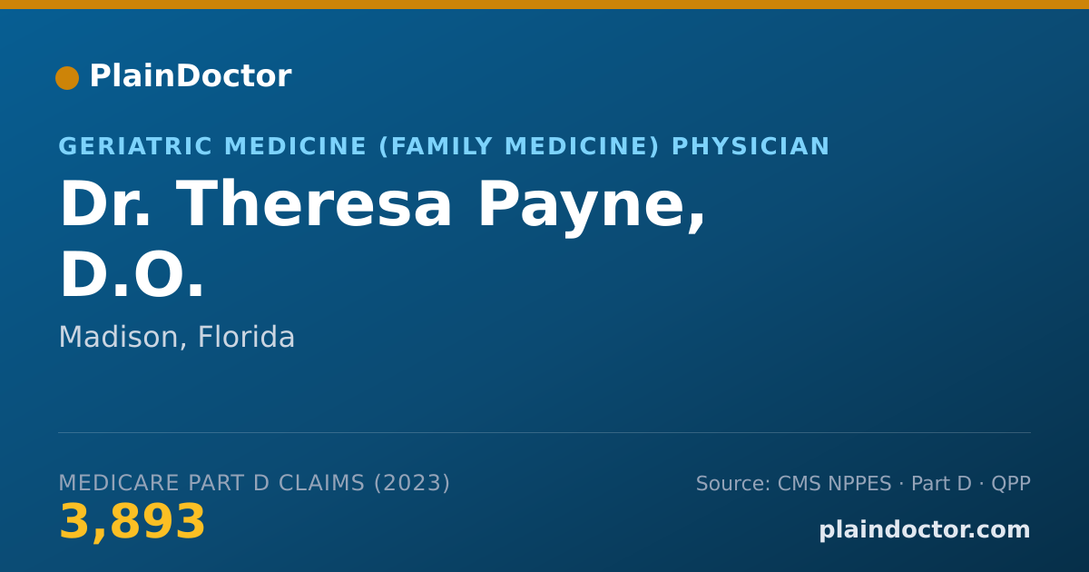 Shareable card for Theresa Payne, D.O. - Geriatric Medicine (Family Medicine) Physician, Madison, FL