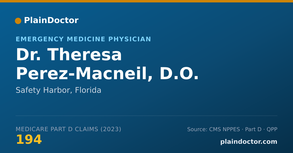 Shareable card for Theresa Perez-Macneil, D.O. - Emergency Medicine Physician, Safety Harbor, FL