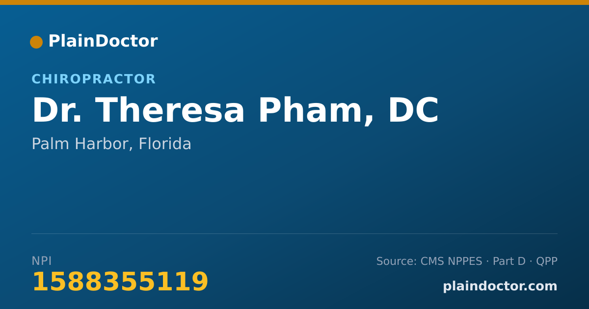 Shareable card for Theresa Pham, DC - Chiropractor, Palm Harbor, FL